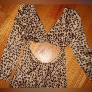 WEWOREWHAT leopard cut out dress size small